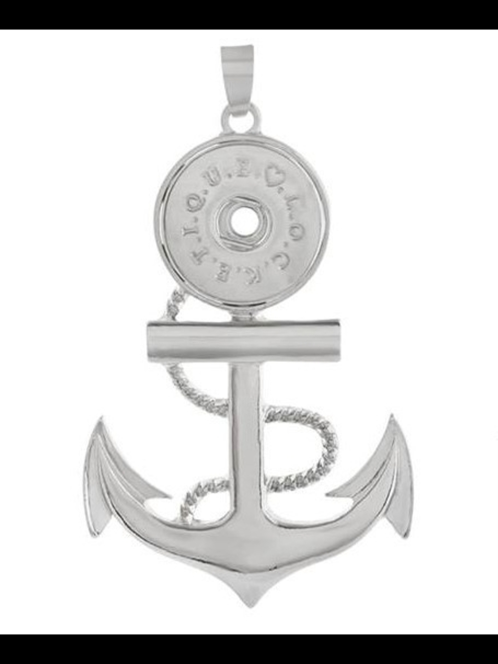 Silver Anchor Pendant Necklace - Nautical Charm Steel 316